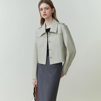 Women's Short Leather Coat